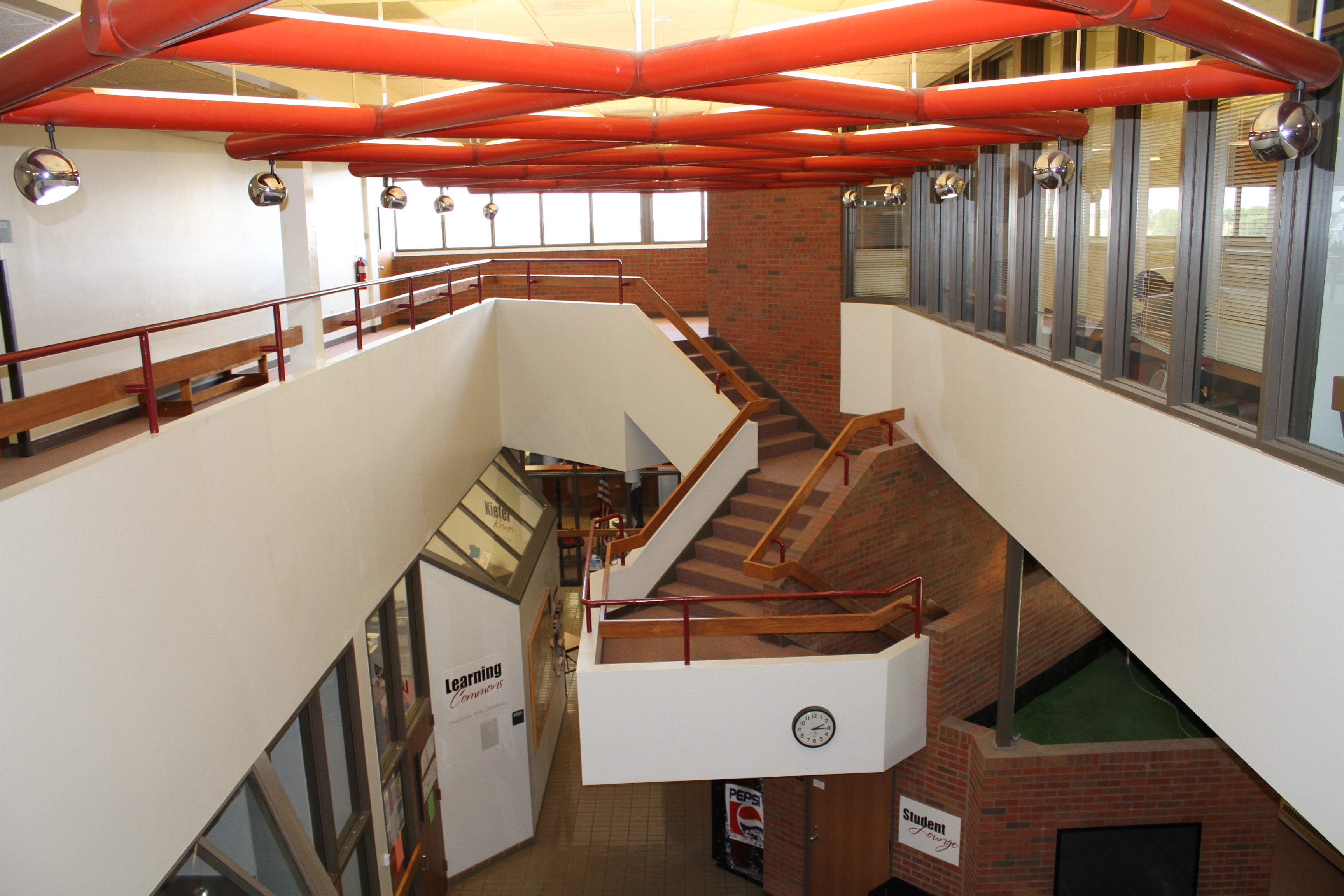 Interior of the Fort Lupton Campus Prairie Building, the first building on campus, circa early 1980s.