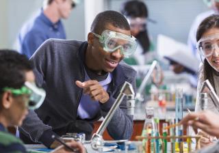 Chemistry students in a lab