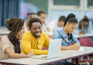College students in a classroom