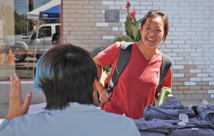 Smiling Aims student