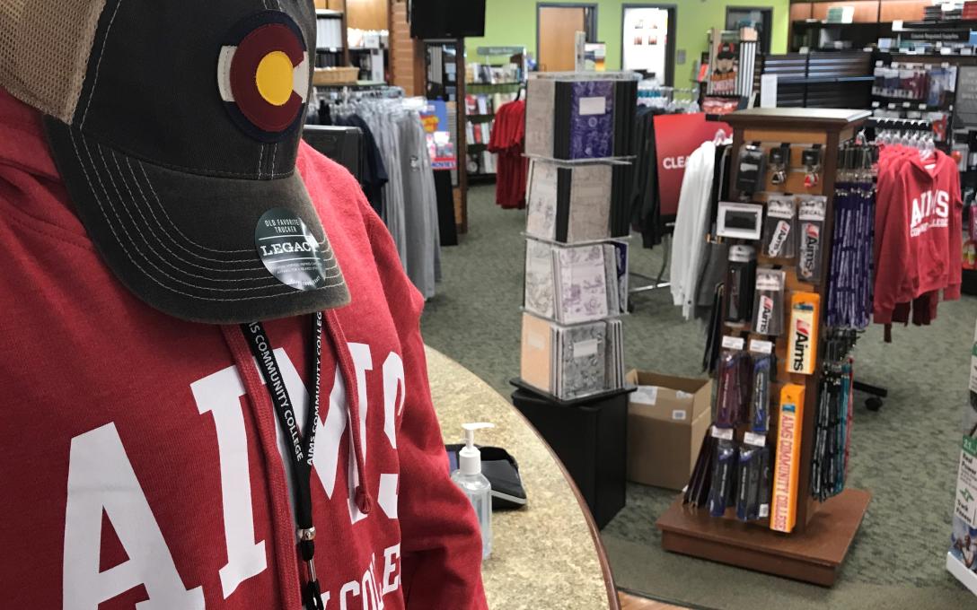 The inside of the Aims Community College bookstore