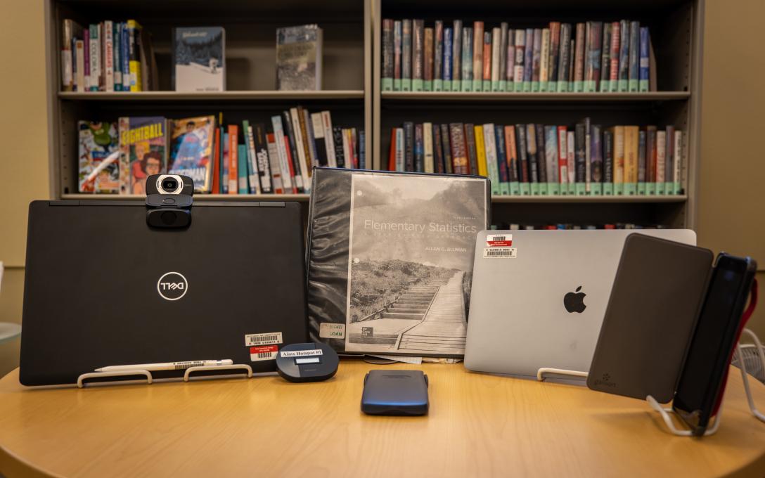 Desk and computers at Learning Commons