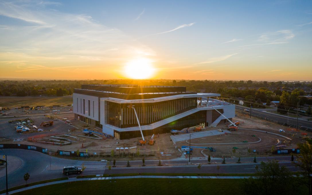 The Aims Welcome Center under construction
