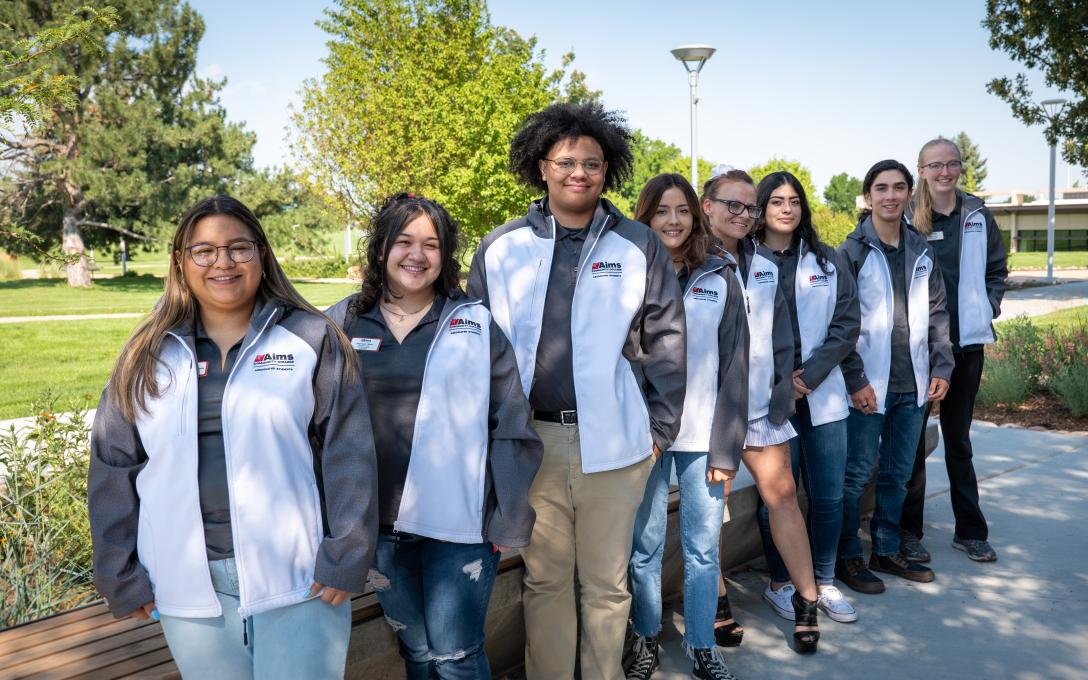 2022 CAP students outdoor group photo on the Aims Greeley Campus