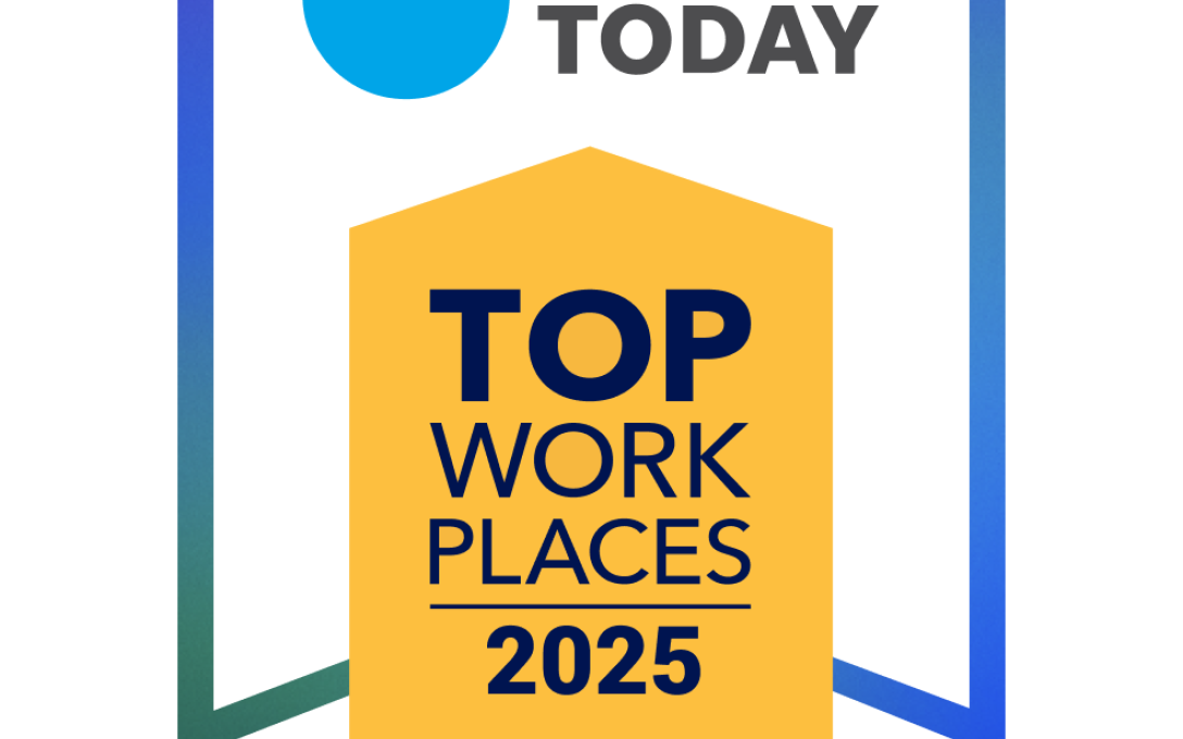 Logo for the USA Today Top Work Places 2025 award
