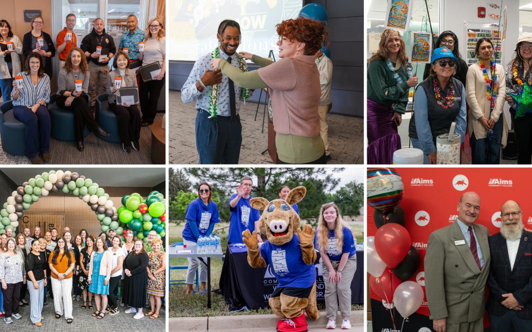 Collage of Aims Employees at Events and Activities