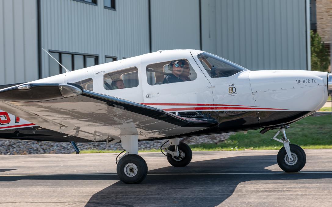 Plane getting ready for takeoff at Aviation Day