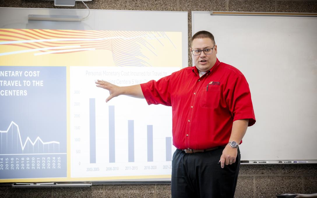 Andrew Brown teaching pointing to a screen