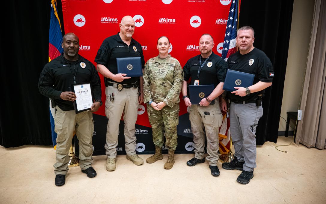 Aims Safety and Security Team Staff with awards