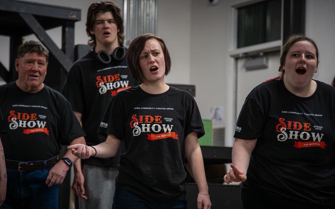 Side Show actors rehersing