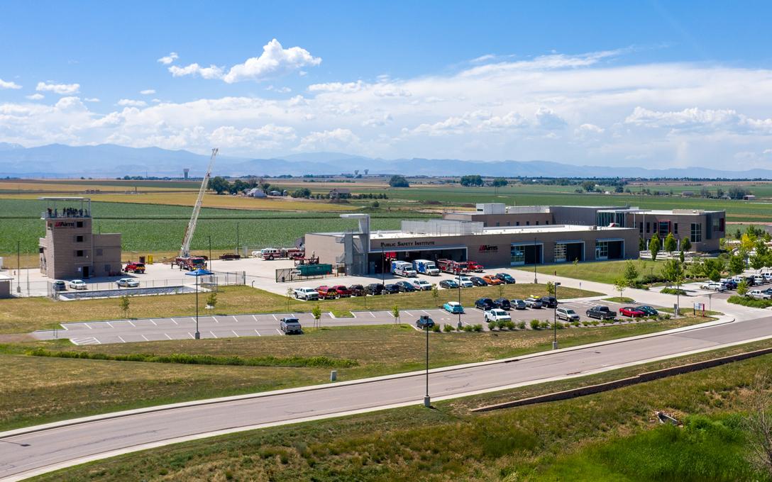 An aerial view of the Aims Public Safety Institute and surrounding facilities