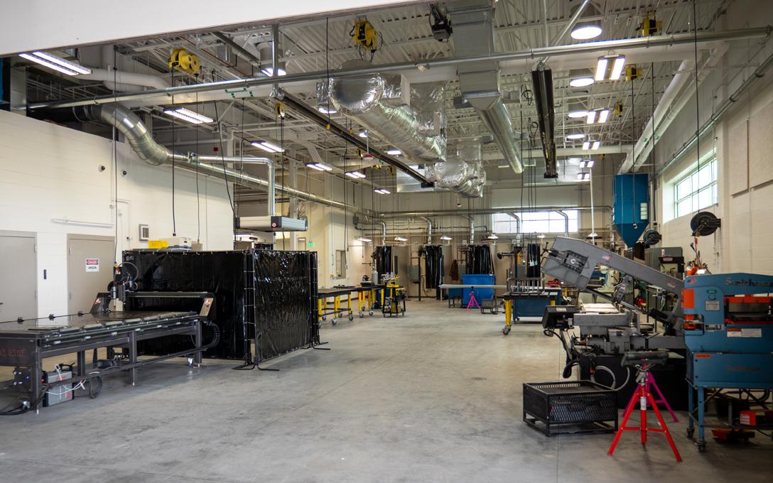 Welding equipment in the Welding Technology Facility on the Aims Fort Lupton Campus