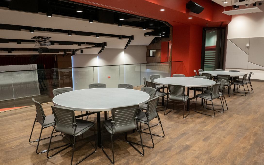 Break-out room at Aims Welcome Center in a multi-use sky boxe.