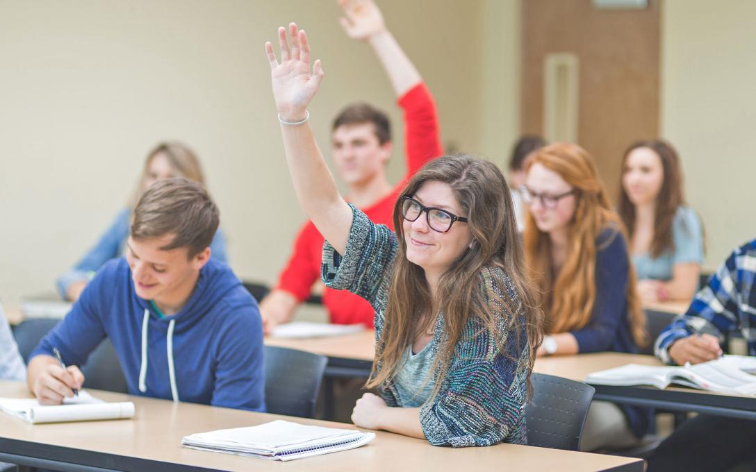 students participating in lecture