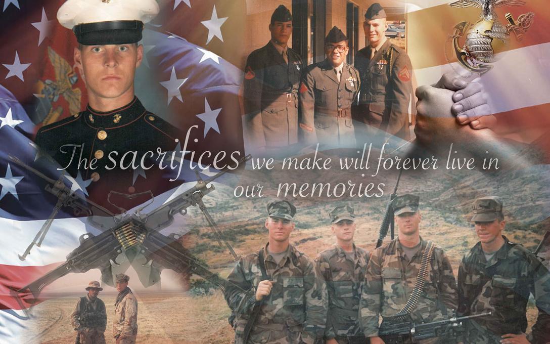 Soldiers and inspirational text
