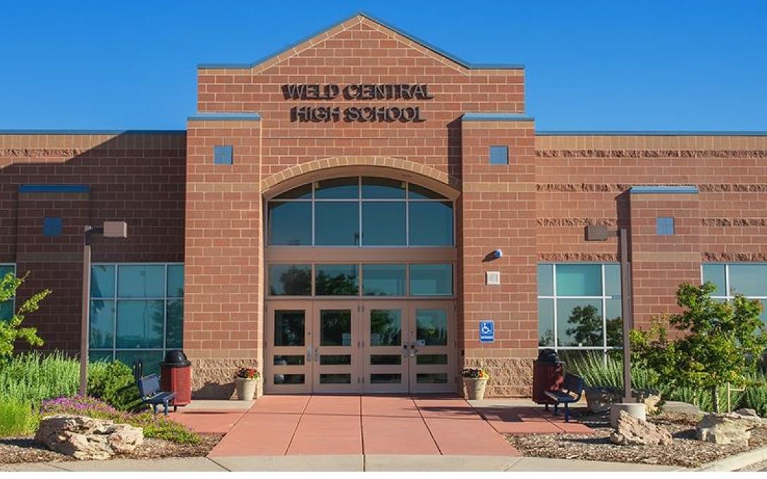 Weld Central High School main entrance