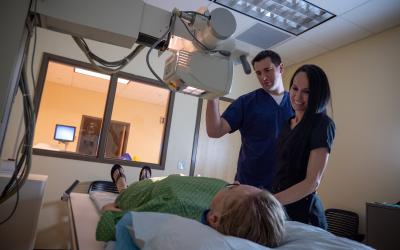 Radiology student and instructor