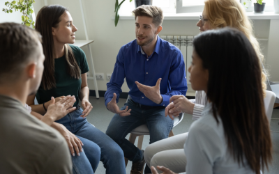 recovery coaching group meeting people sitting in circle