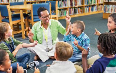 Early Childhood Education student working with young children