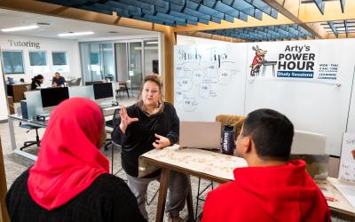 Aims students receiving tutoring services at the Kiefer Library location.