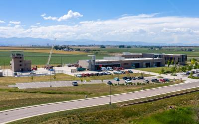 An aerial view of the Aims Public Safety Institute and surrounding facilities