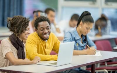College students in a classroom