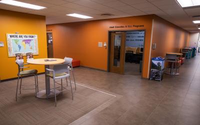 Aims Adult Education and ELL office in the Cornerstone Building where GED and English language classes are taught