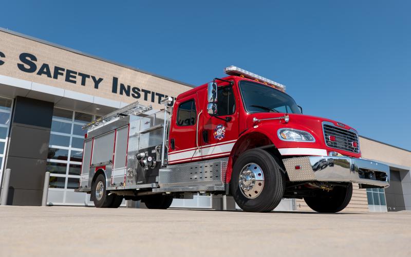 A fire engine outside the Aims Public Safety Institute on the Windsor campus