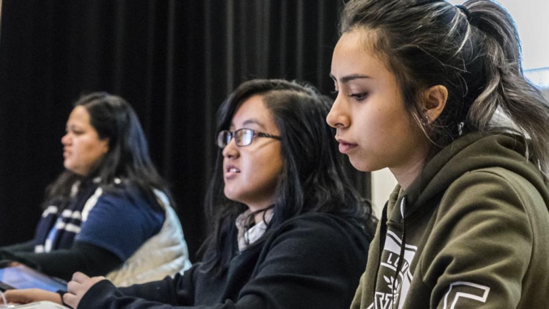 Panel of three students