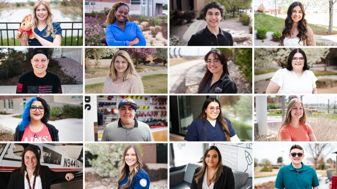 Collage of 16 Aims Spring 2025 Graduates