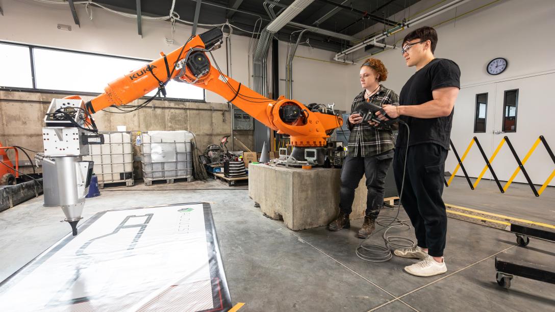 people using 3D printing robot