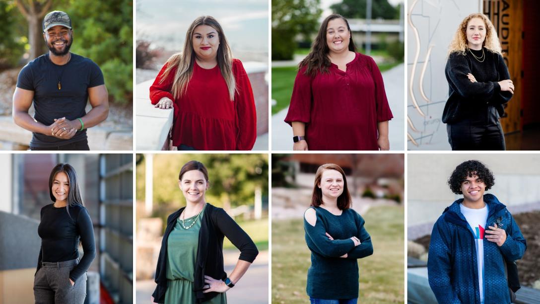 A grid with photos of graduates
