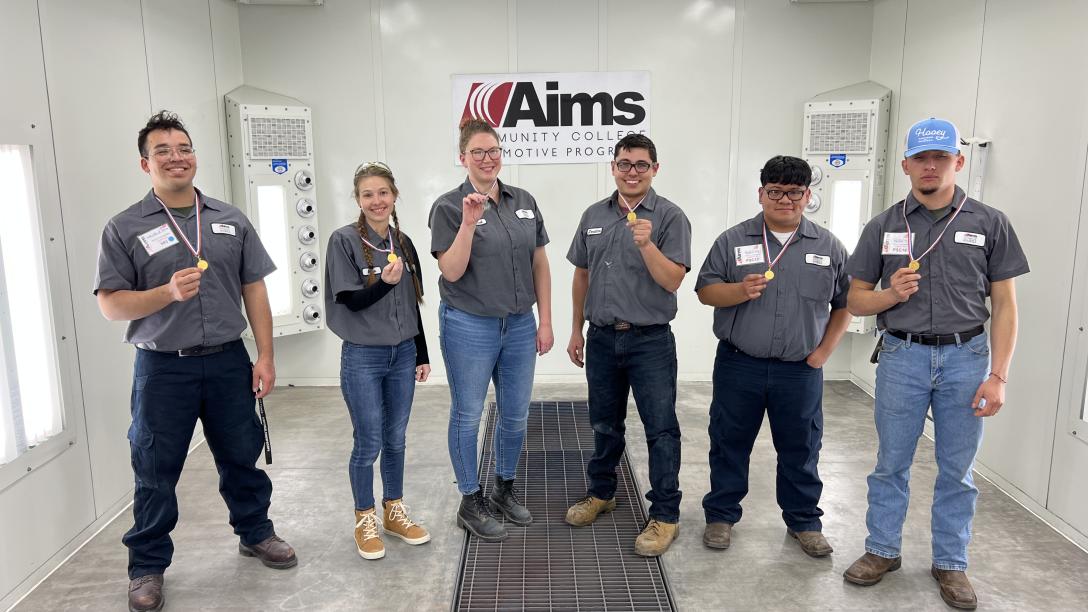 Group shot of Aims Automotive Students