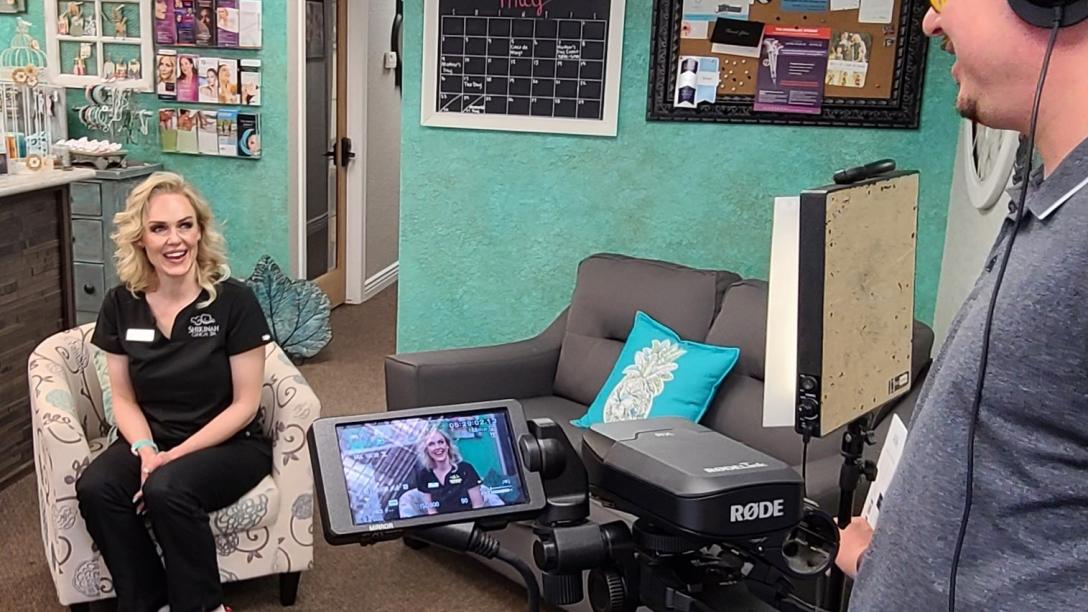 Alumni JoJo Bucholz on set