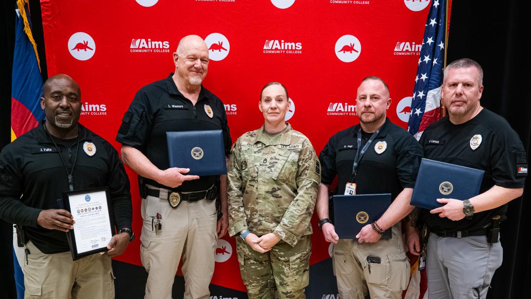 Aims Safety and Security Team Staff with awards