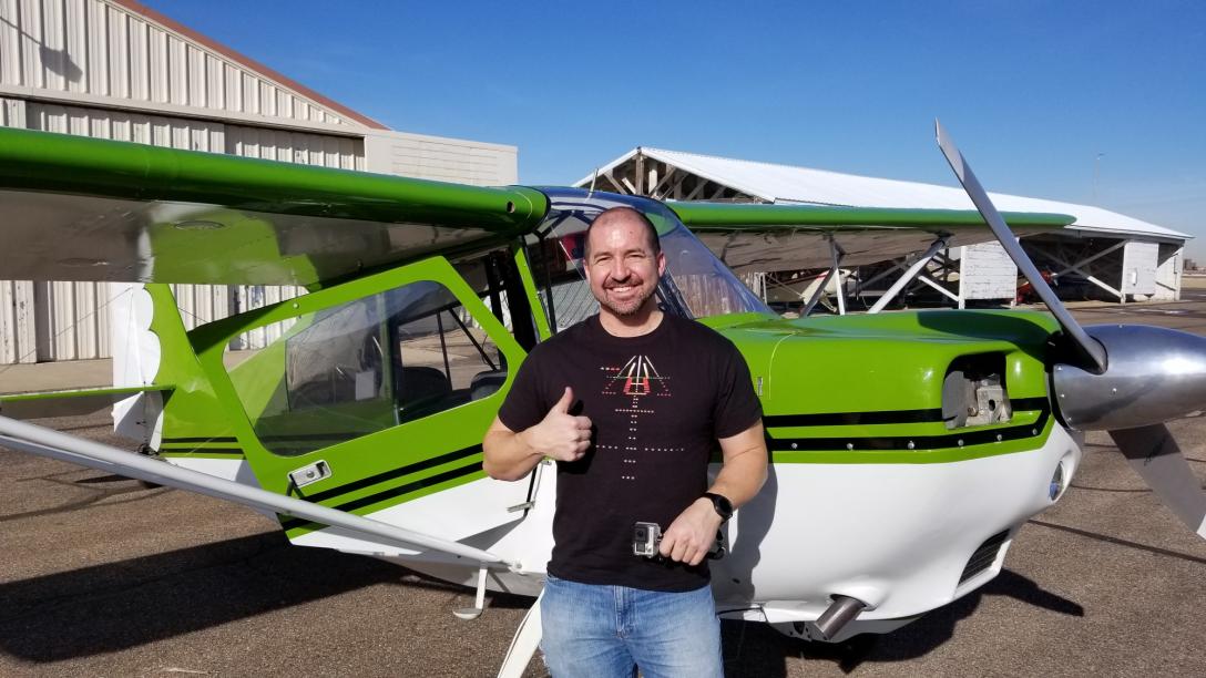 Todd Lawrence with Prop Plane