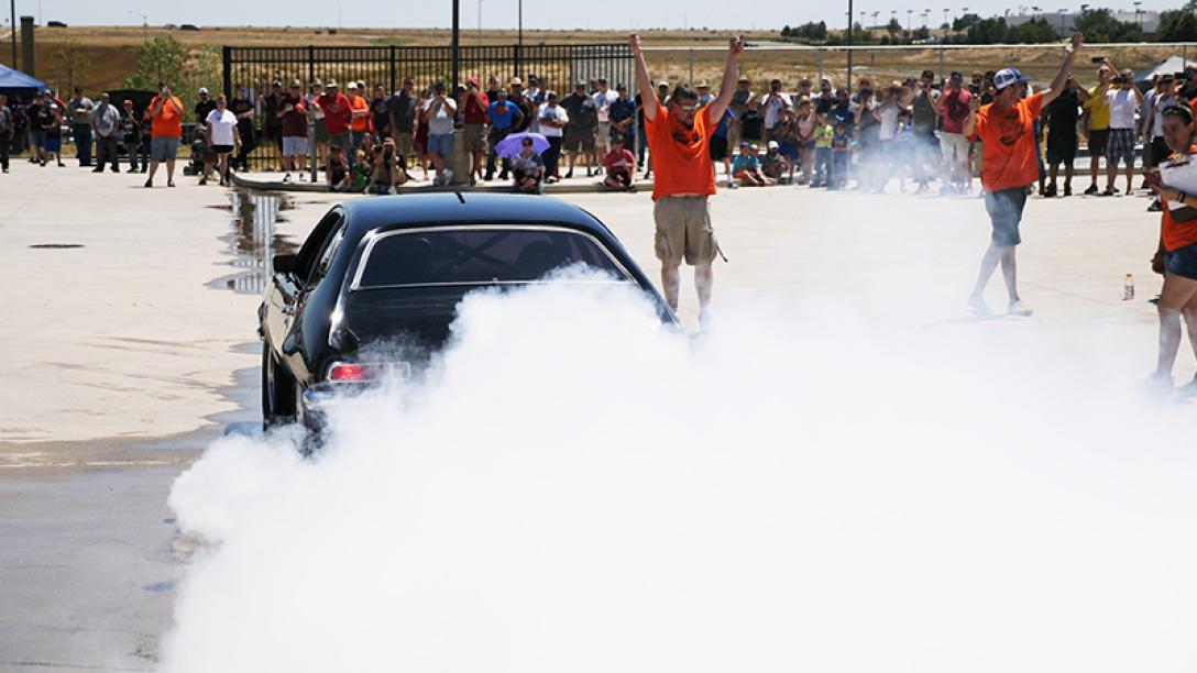 Car burning out