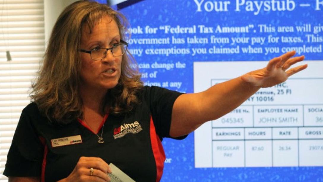 Lori Hatchell teaching a class