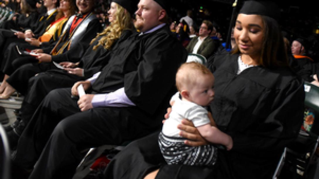 Aims students at graduation ceremony