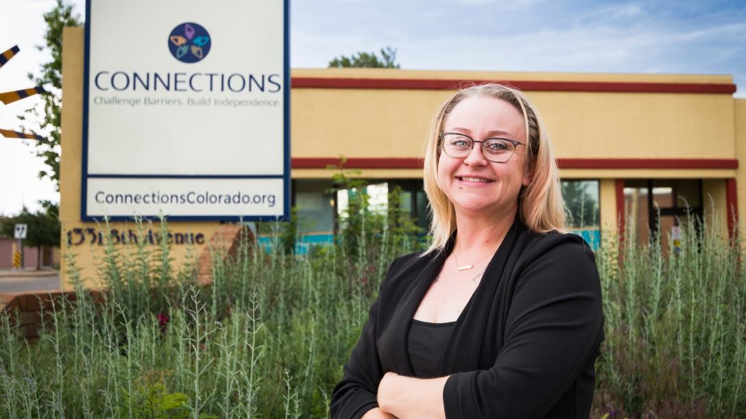 Jessica Standiferd Outside of Connections for Independent Living