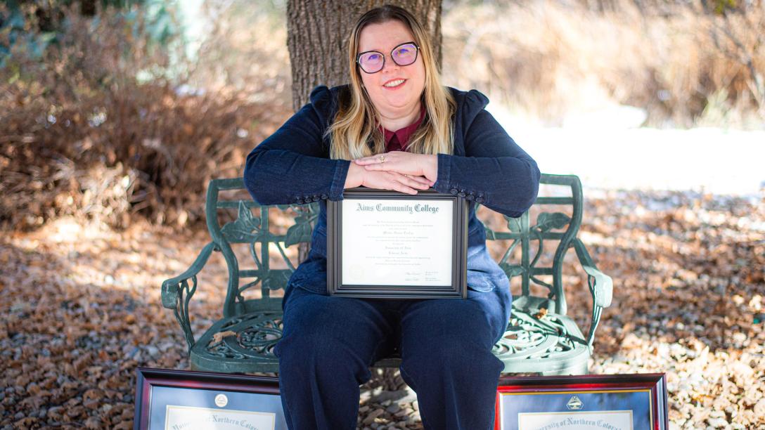 Portrait of Mistie Trefry with her academic degrees