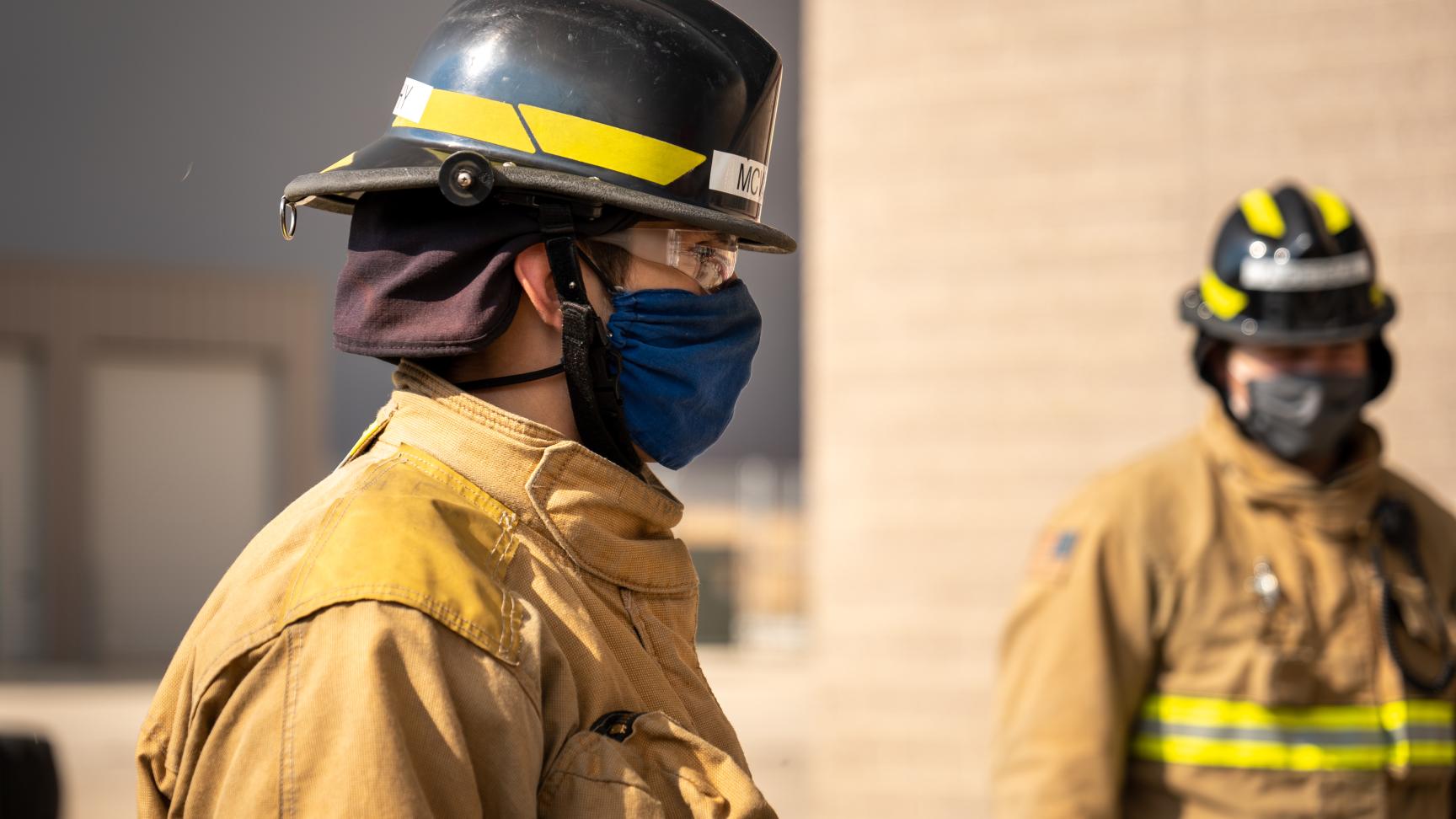 Fire science students training
