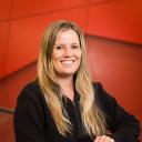 Katie Brown poses for a portrait in the Welcome Center.