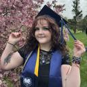 Cadence in her cap and stoles from her UNC graduation.