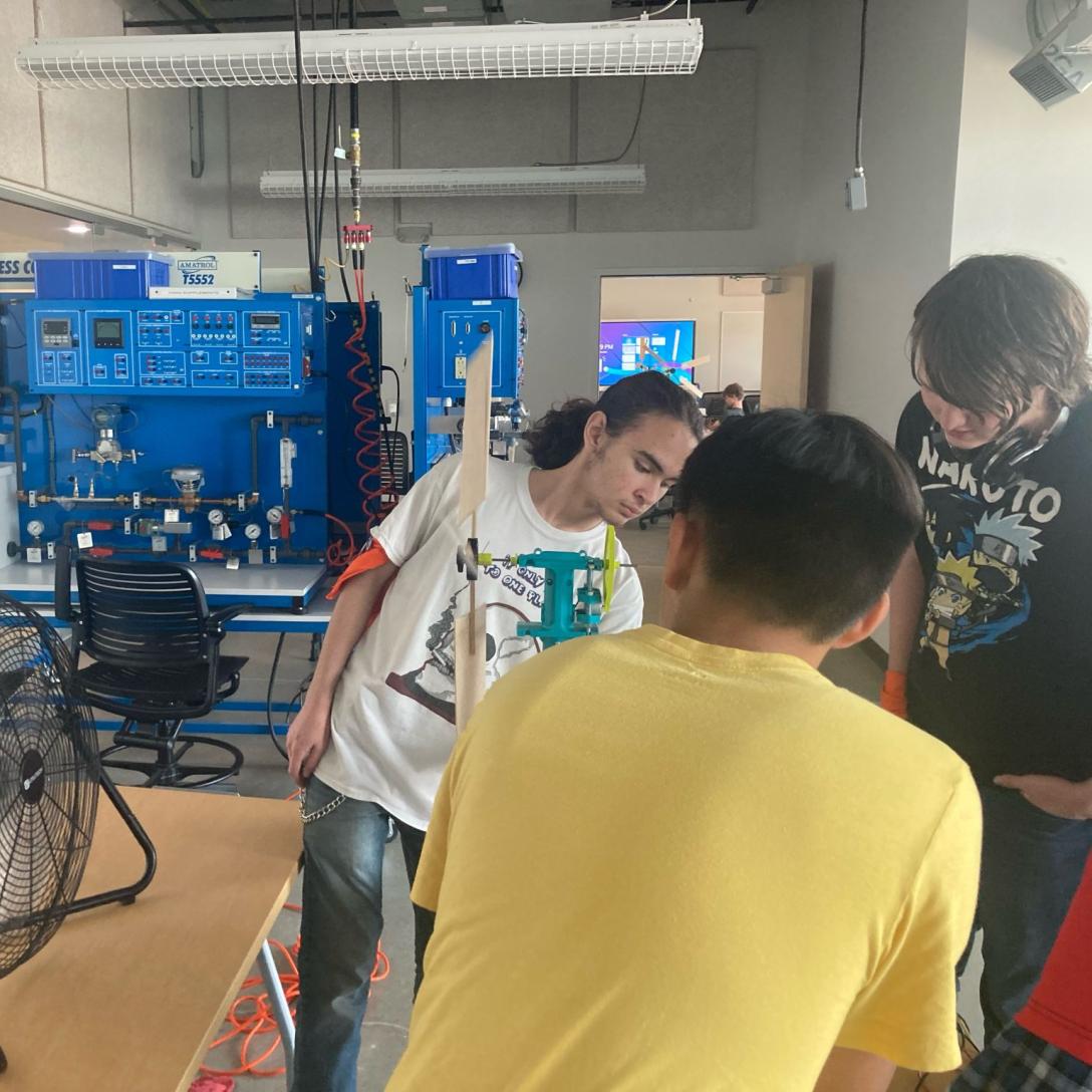 Students working on windmills