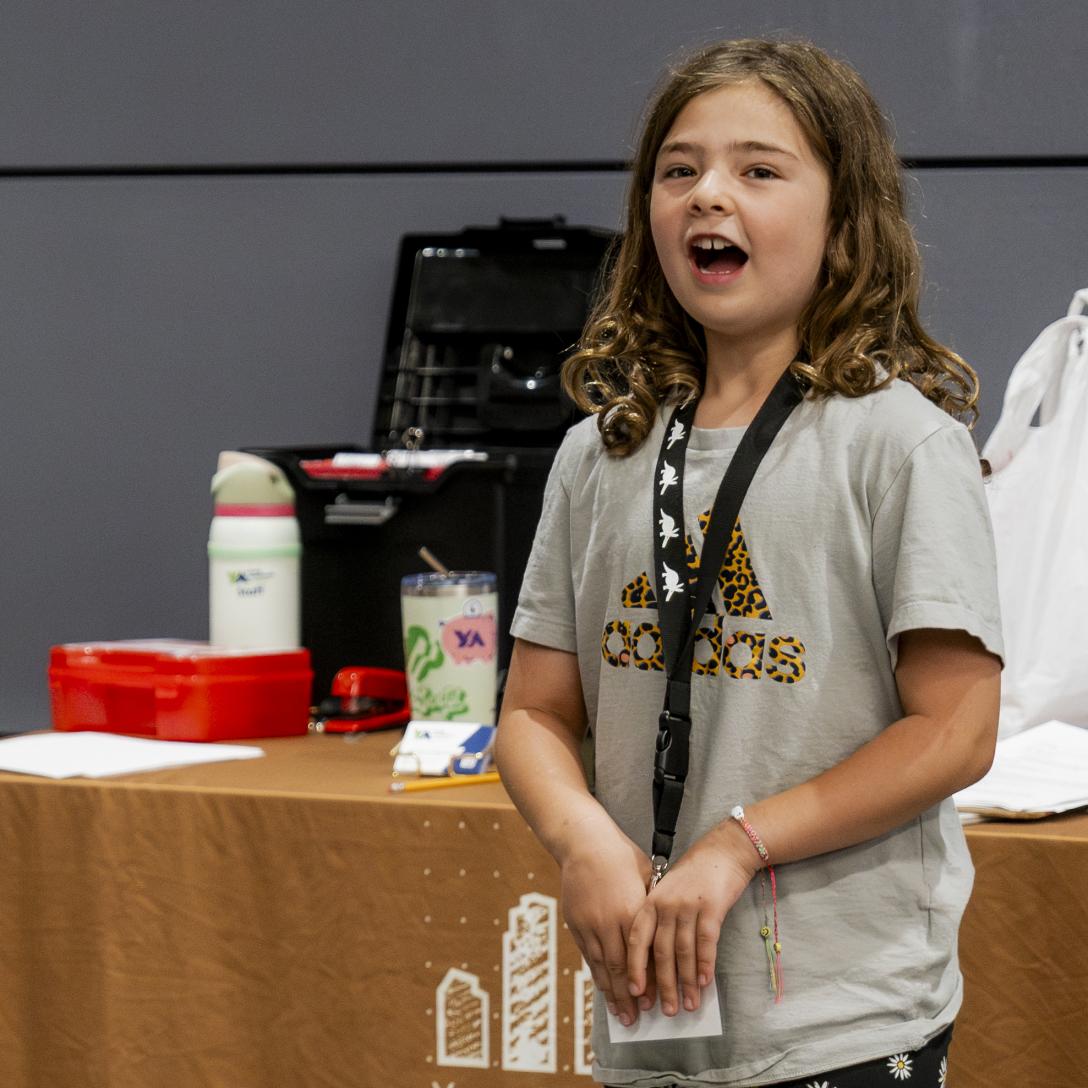 Student presenting at C4K