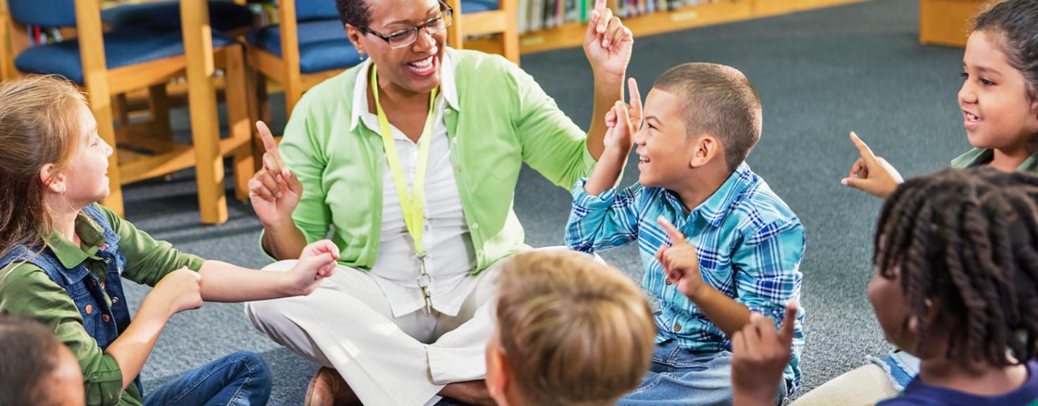 Early Childhood Education student working with young children