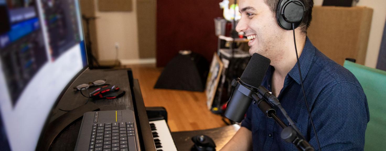 Audio Production student recording