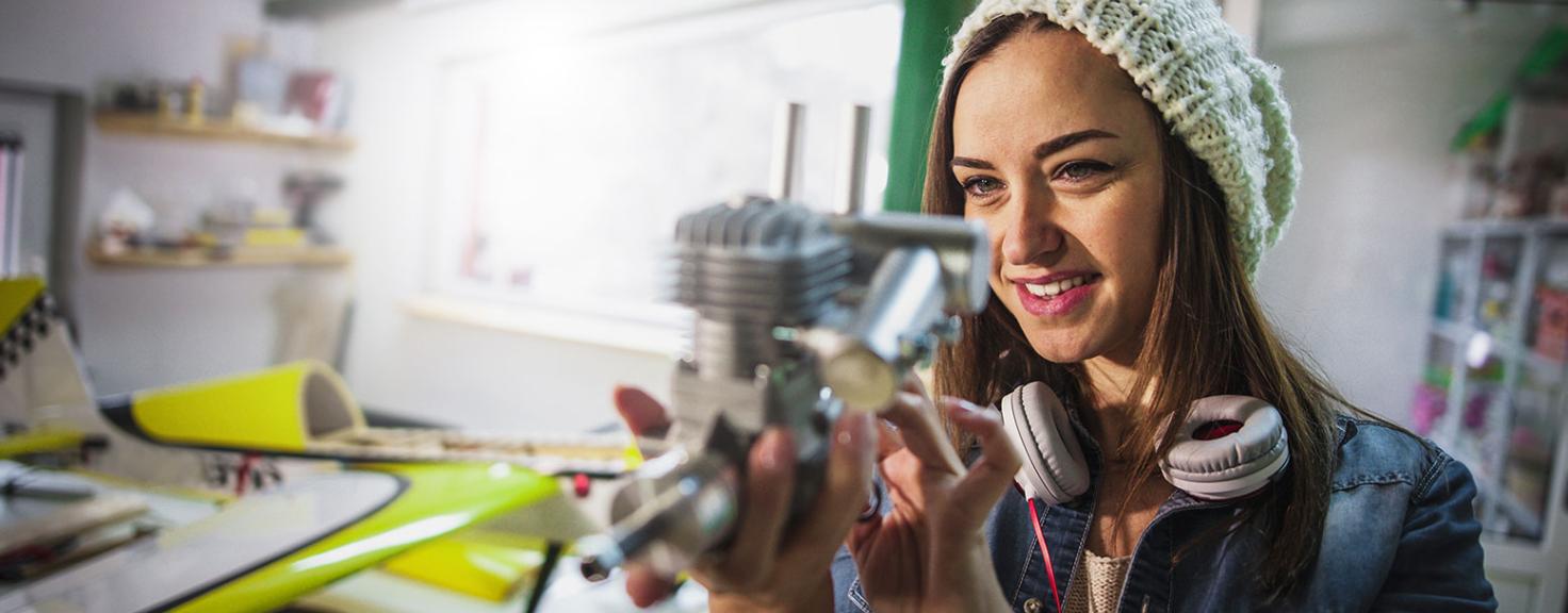 Industrial Technology student hand-building