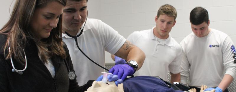 Aims paramedic degree program students practicing EMS skills